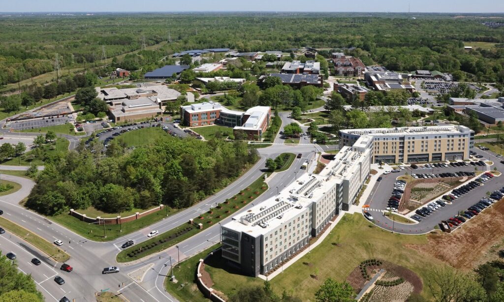 Aerial view of the Bowie State University campus