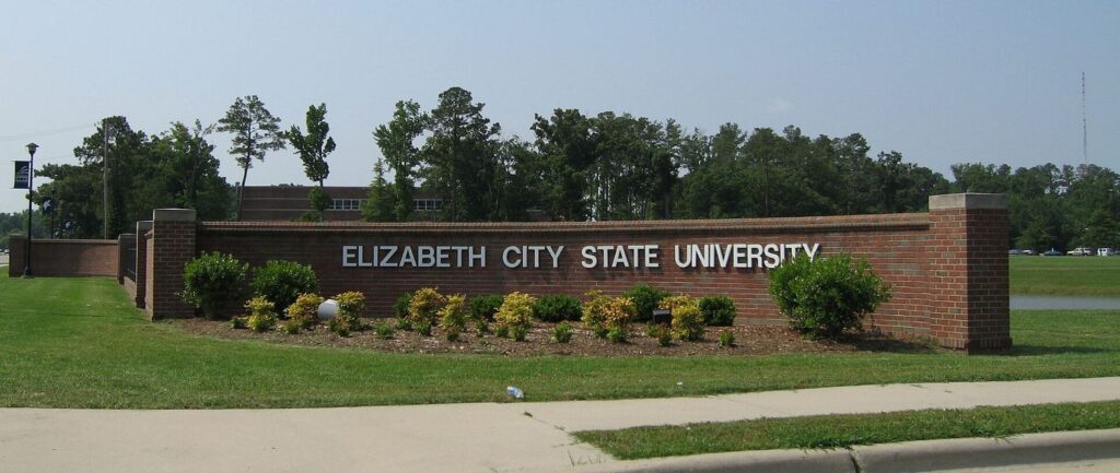 Campus entrance sign at Elizabeth City State University