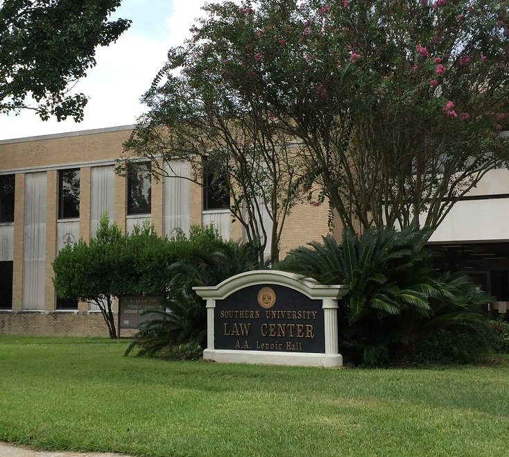 The Southern University Law Center building and sign in Baton Rouge, Louisiana